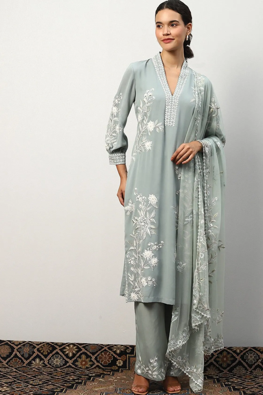 RANNA GILL Indian Tunic Sets-Addison Tunic Beige