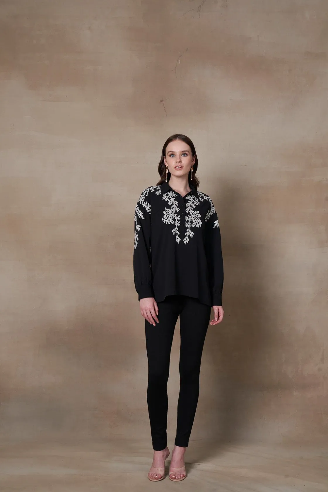 RANNA GILL Tops-Aisa Blouse Black