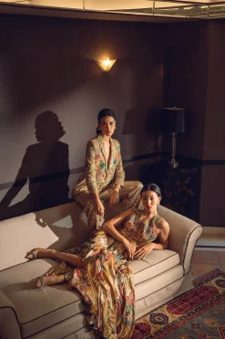 RANNA GILL Matching Sets-Alish Pekh In Roma 3D Embroidered Sequin Jacket Golden