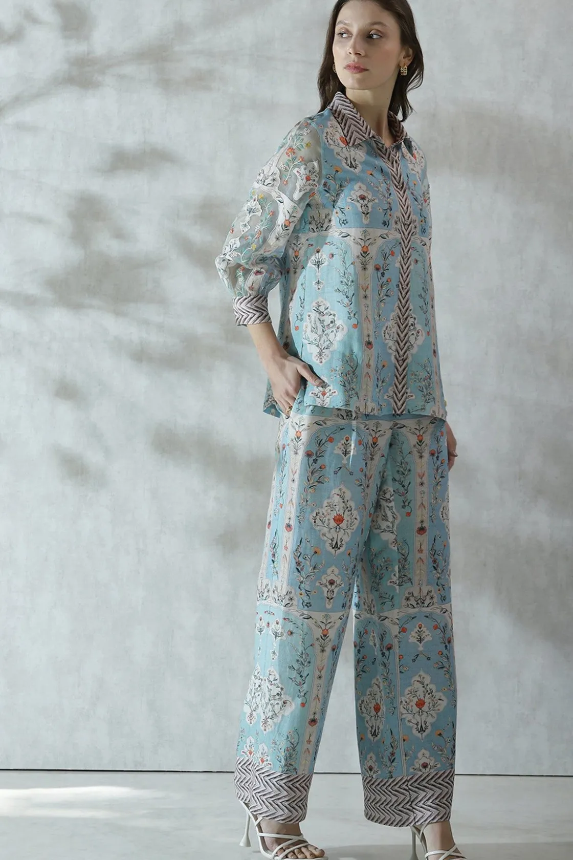 RANNA GILL Matching Sets-Aliza Blouse Blue