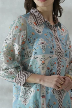 RANNA GILL Matching Sets-Aliza Blouse Blue