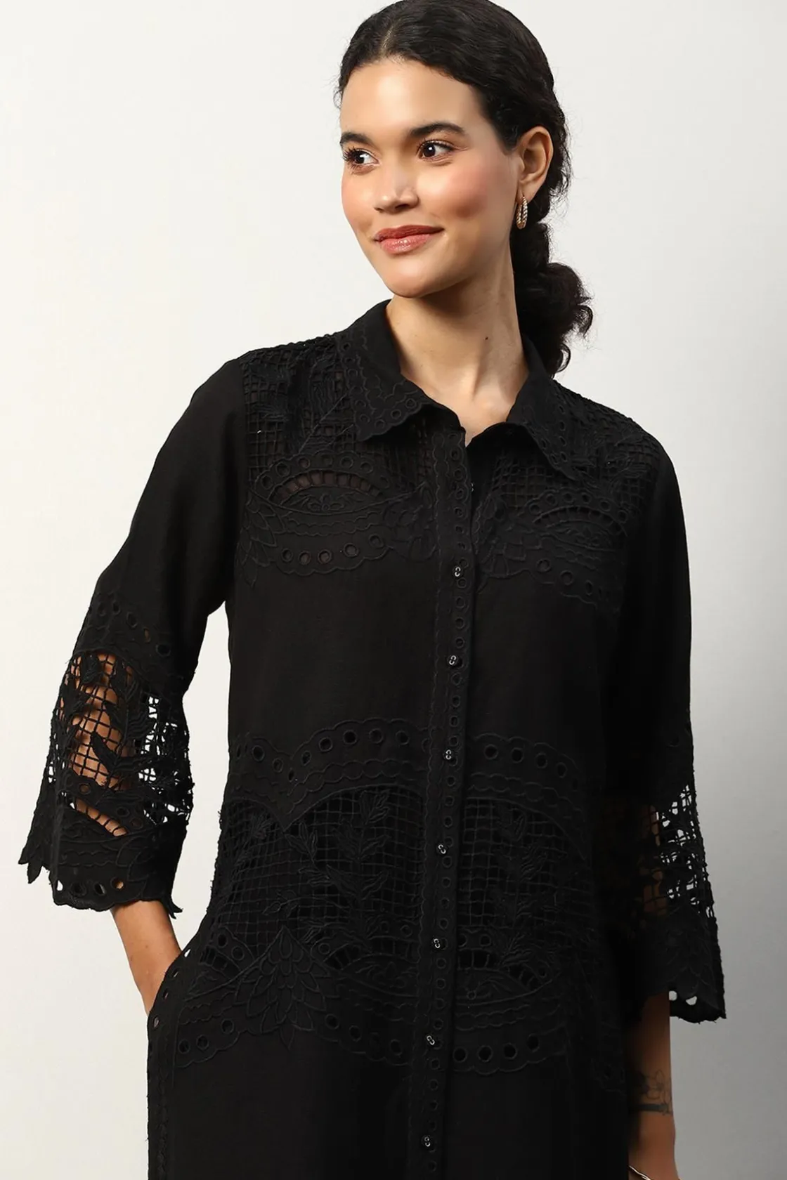 RANNA GILL Tunics-Amaya Tunic Black