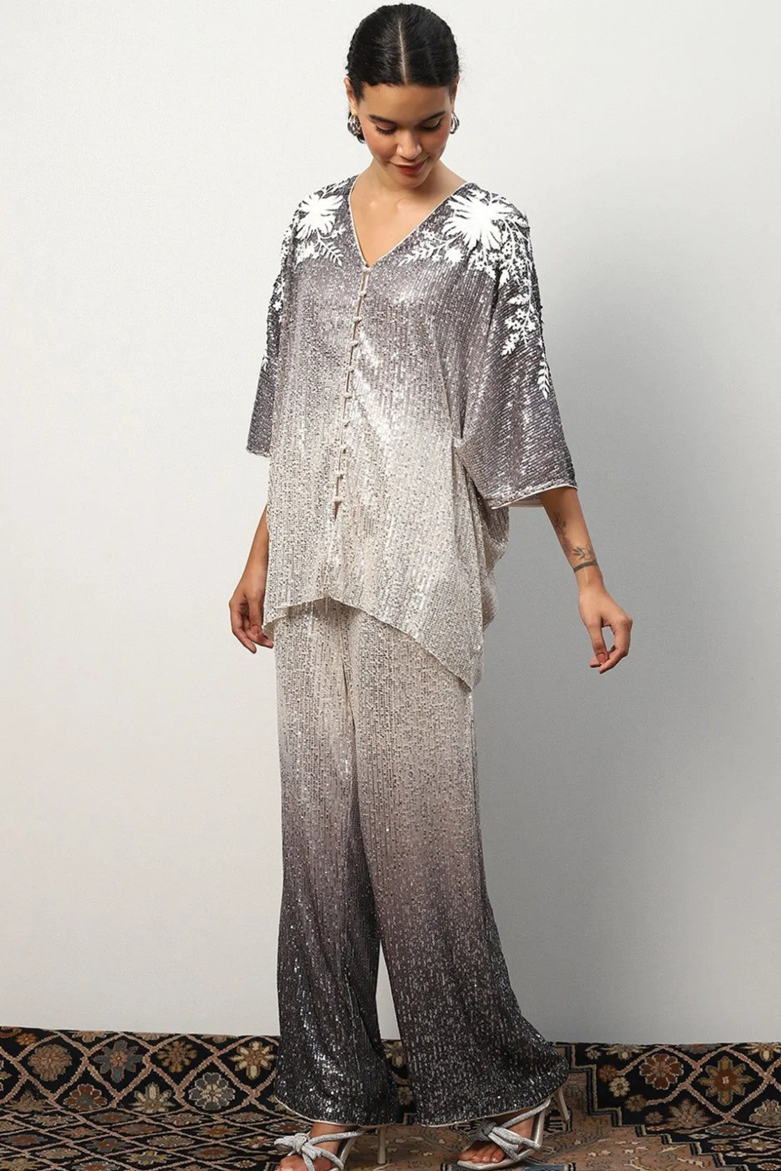 RANNA GILL Matching Sets-Aria Matching Set Black Ombrey