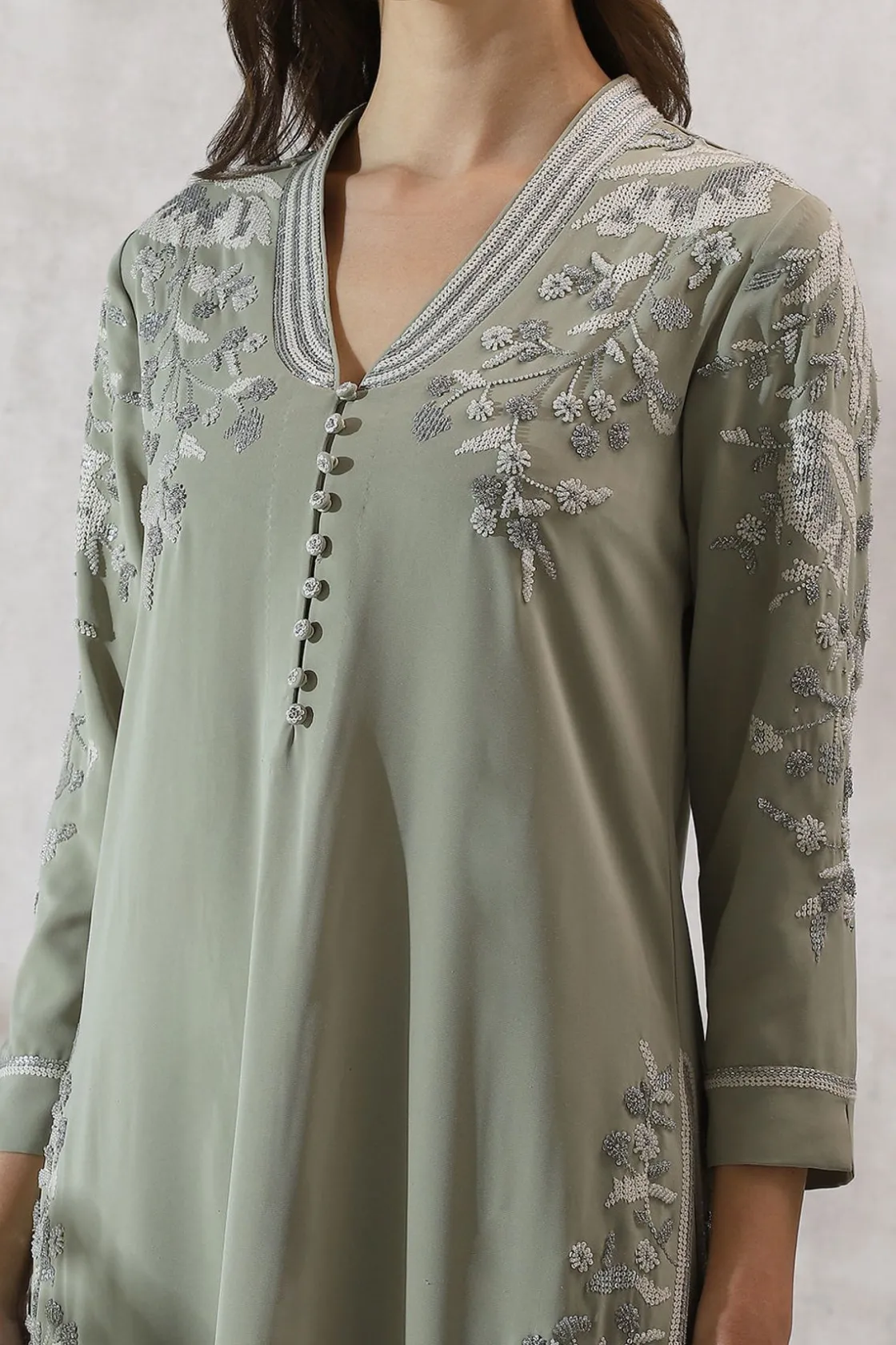 RANNA GILL Indian Tunic Sets-Avani Tunic Set Celadon