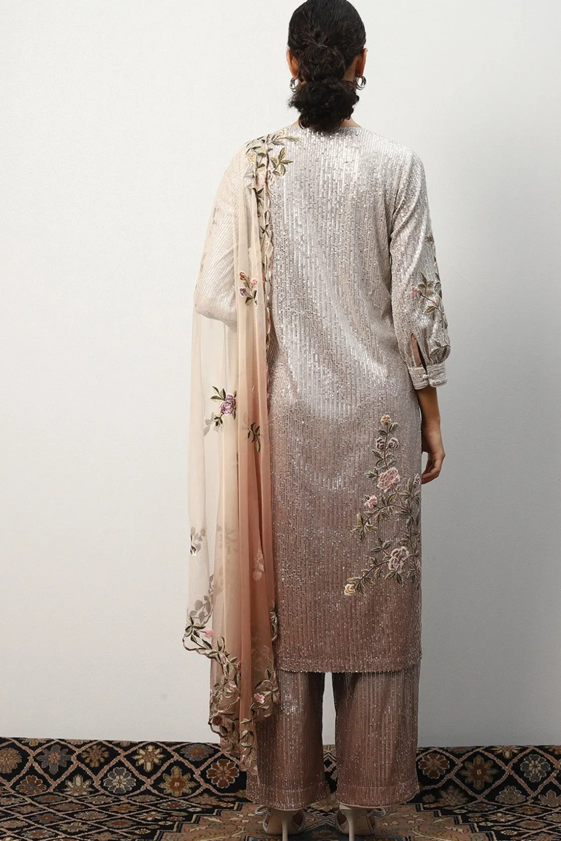 RANNA GILL Indian Tunic Sets-Cienna Tunic Set Grey