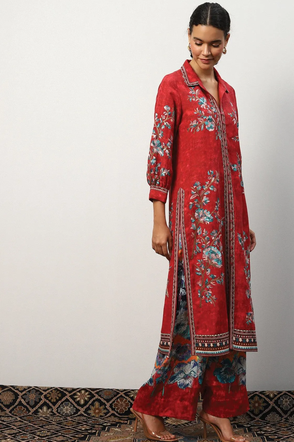 RANNA GILL Tunics-Eloise Tunic Red