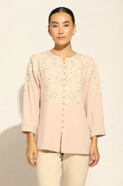 RANNA GILL Tops-Genesis Blouse Salmon
