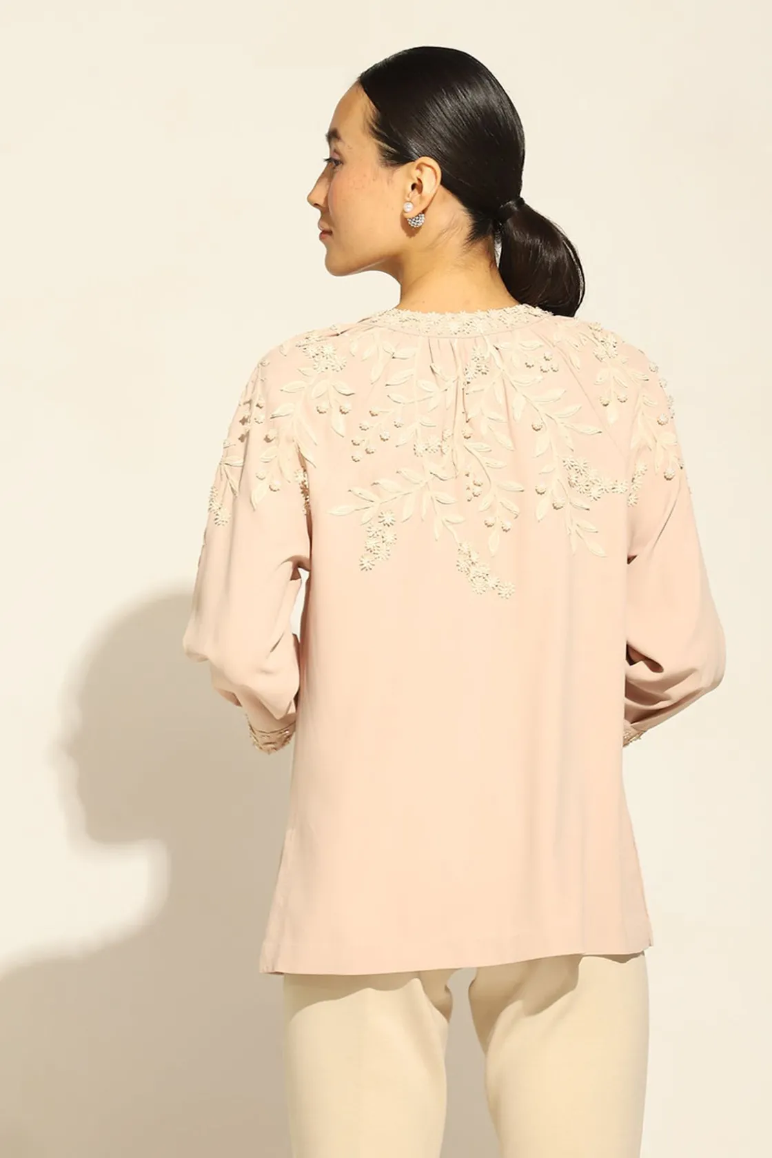 RANNA GILL Tops-Genesis Blouse Salmon
