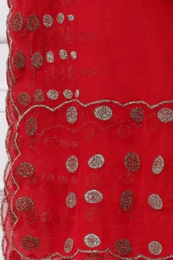 RANNA GILL Indian Tunic Sets-Haniya Tunic Set Red