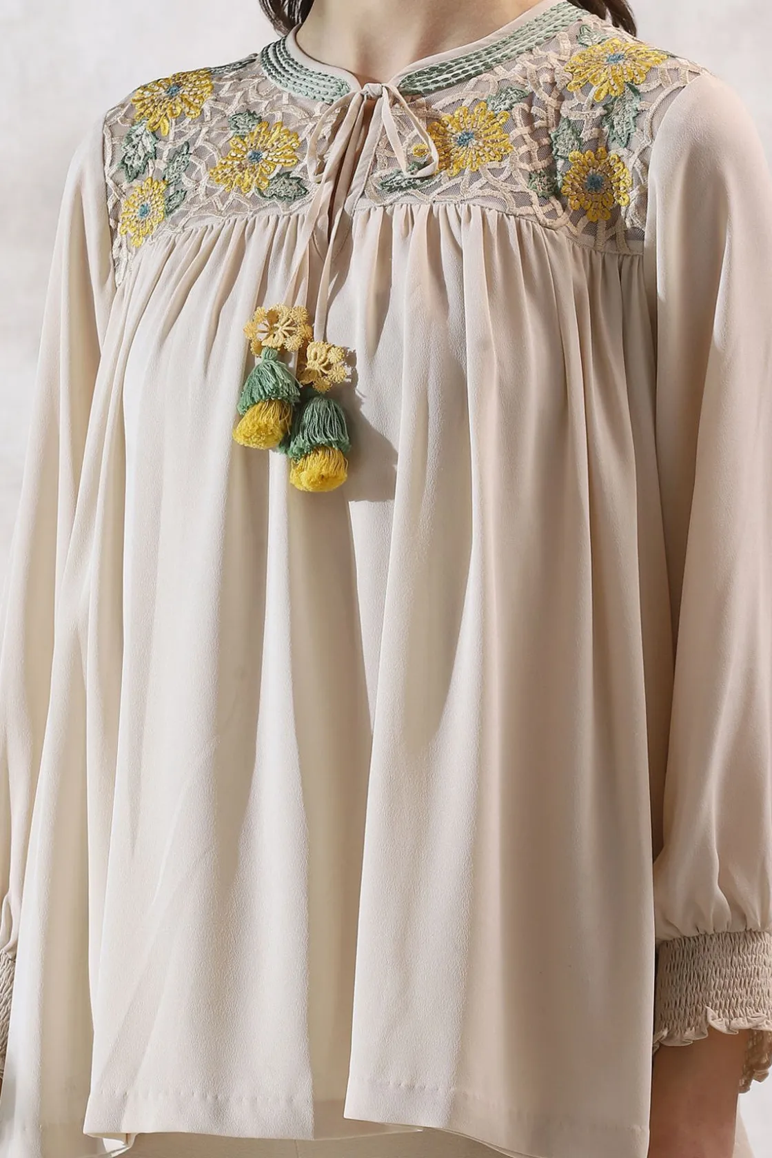 RANNA GILL Tops-Indya Blouse Birch