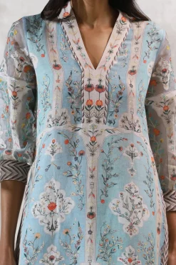 RANNA GILL Indian Tunic Sets-Ishna Tunic Set Blue