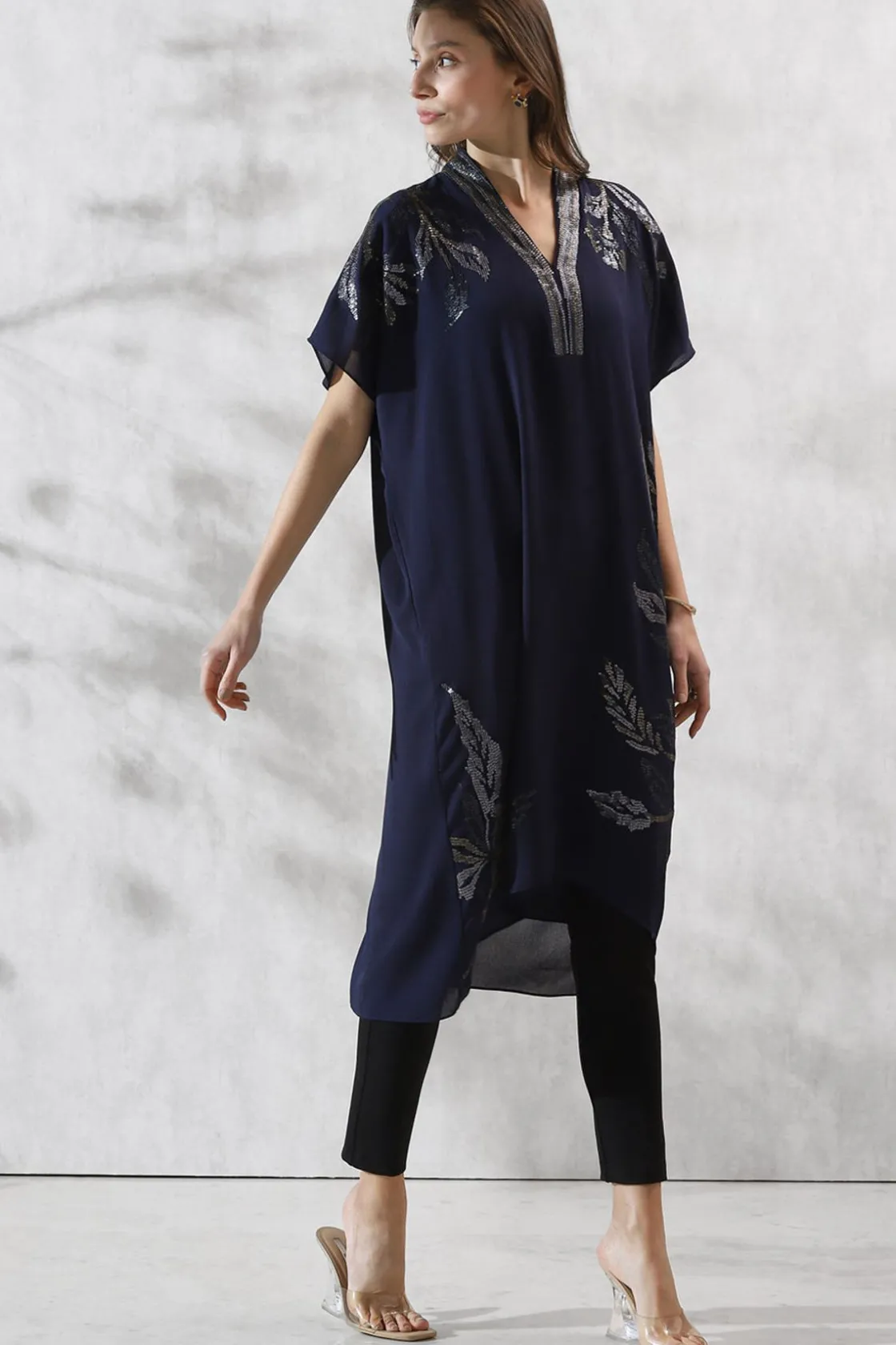 RANNA GILL Tunics-Jenna Tunic Navy Blue