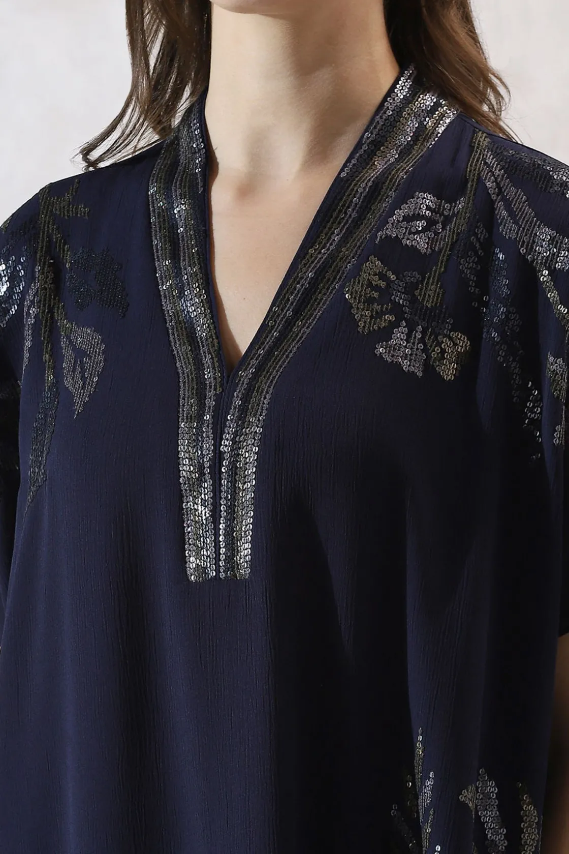 RANNA GILL Tunics-Jenna Tunic Navy Blue