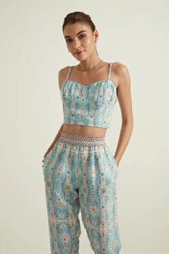 RANNA GILL Matching Sets-Leah Bustier Blue