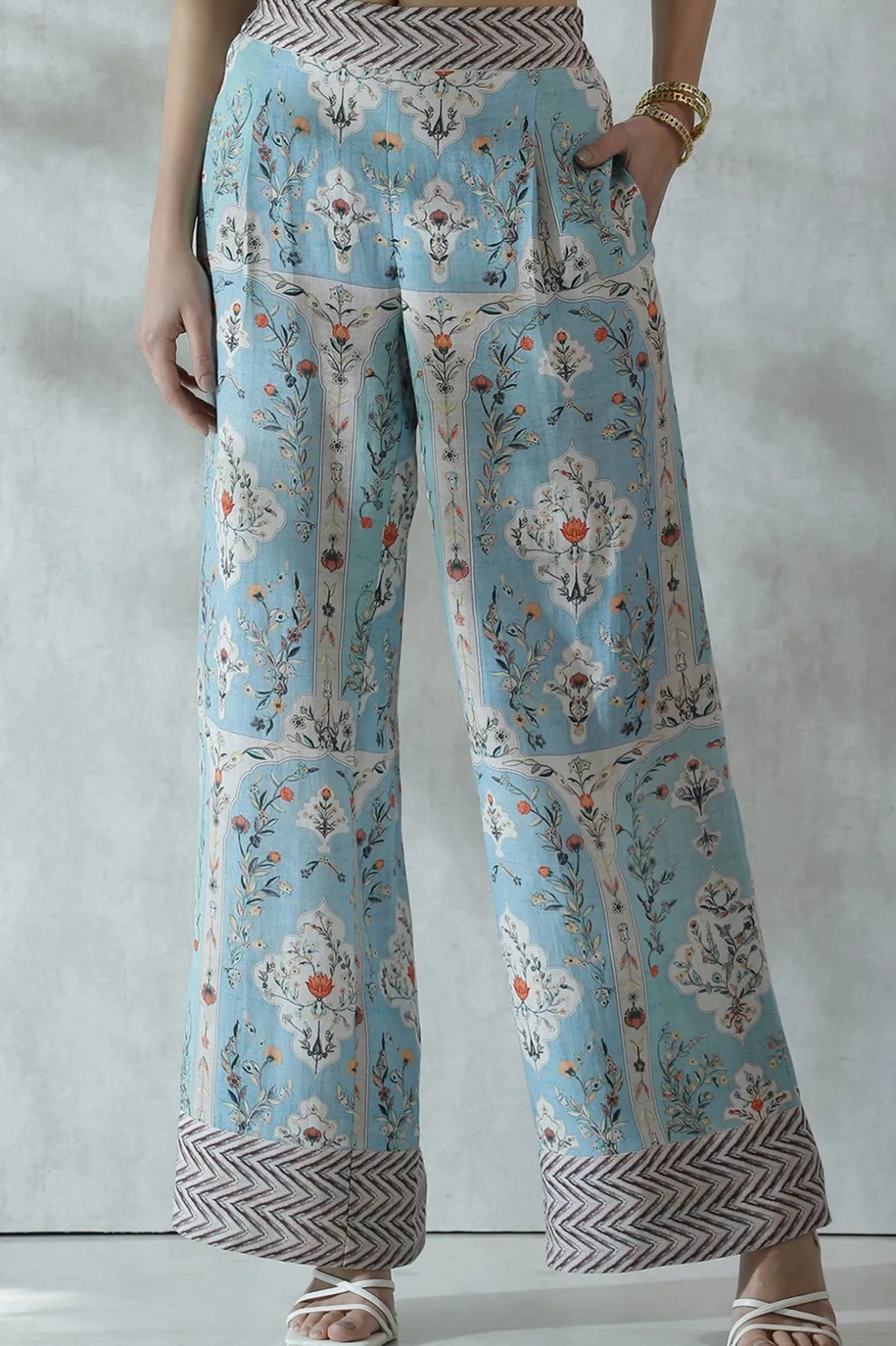 RANNA GILL Matching Sets-Louise Pant Blue