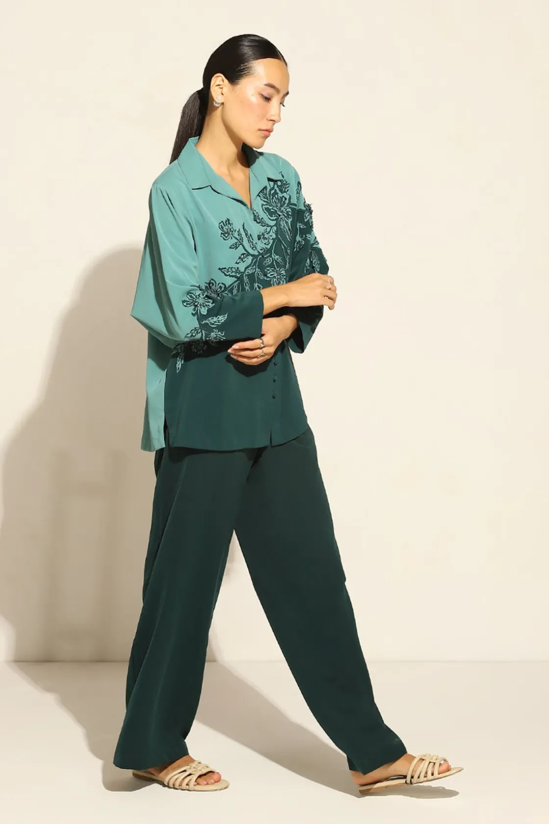RANNA GILL Matching Sets-Lucia Matching Set Teal Forest