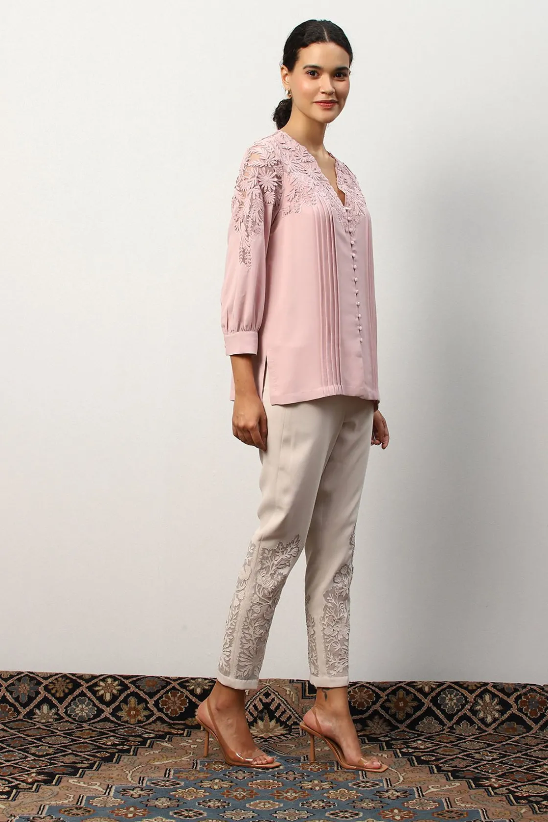 RANNA GILL Tops-Maeve Blouse Blush