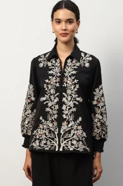 RANNA GILL Matching Sets-Molly Blouse Black