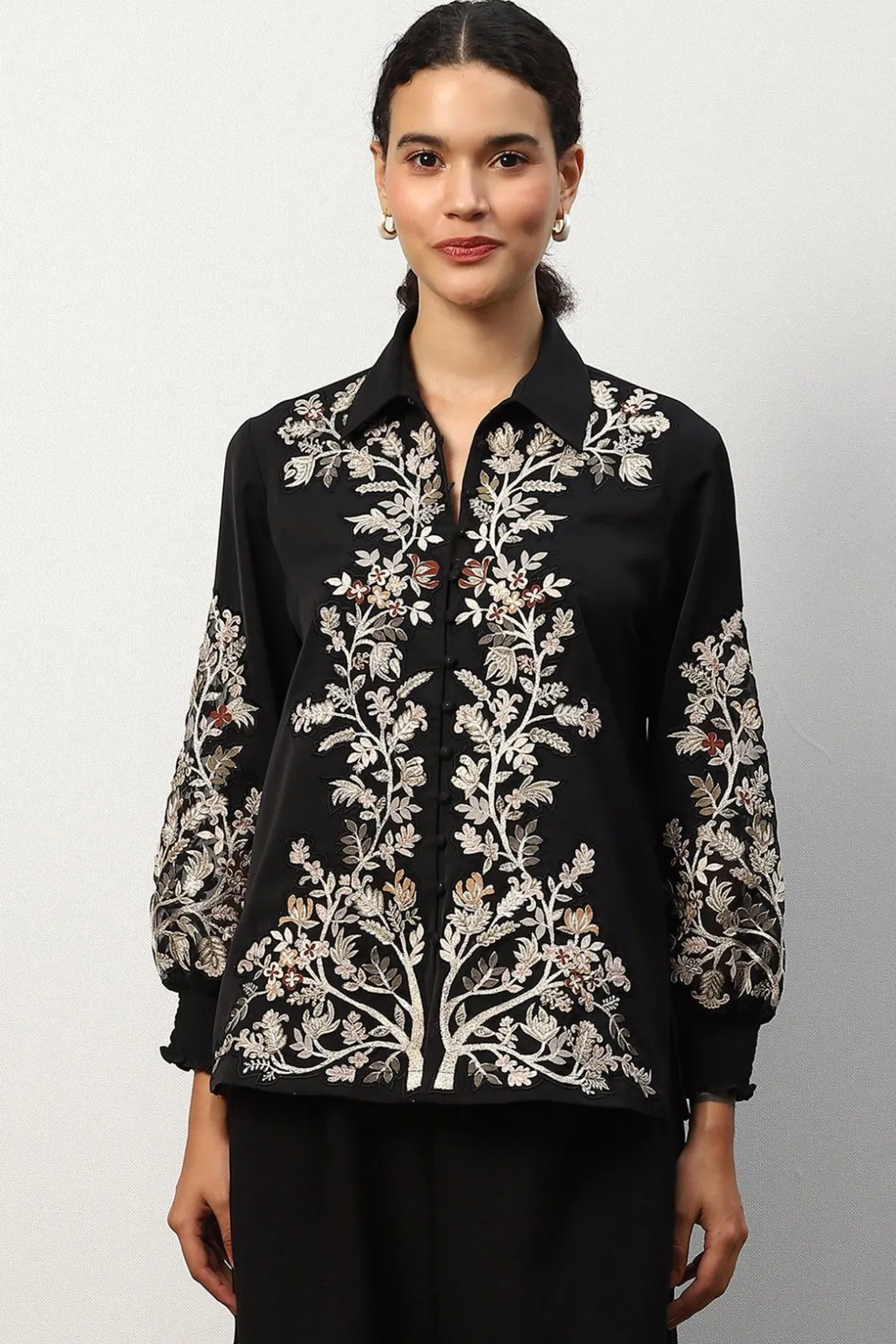 RANNA GILL Matching Sets-Molly Blouse Black