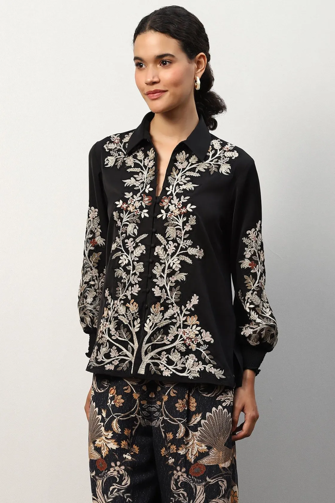 RANNA GILL Matching Sets-Molly Blouse Black