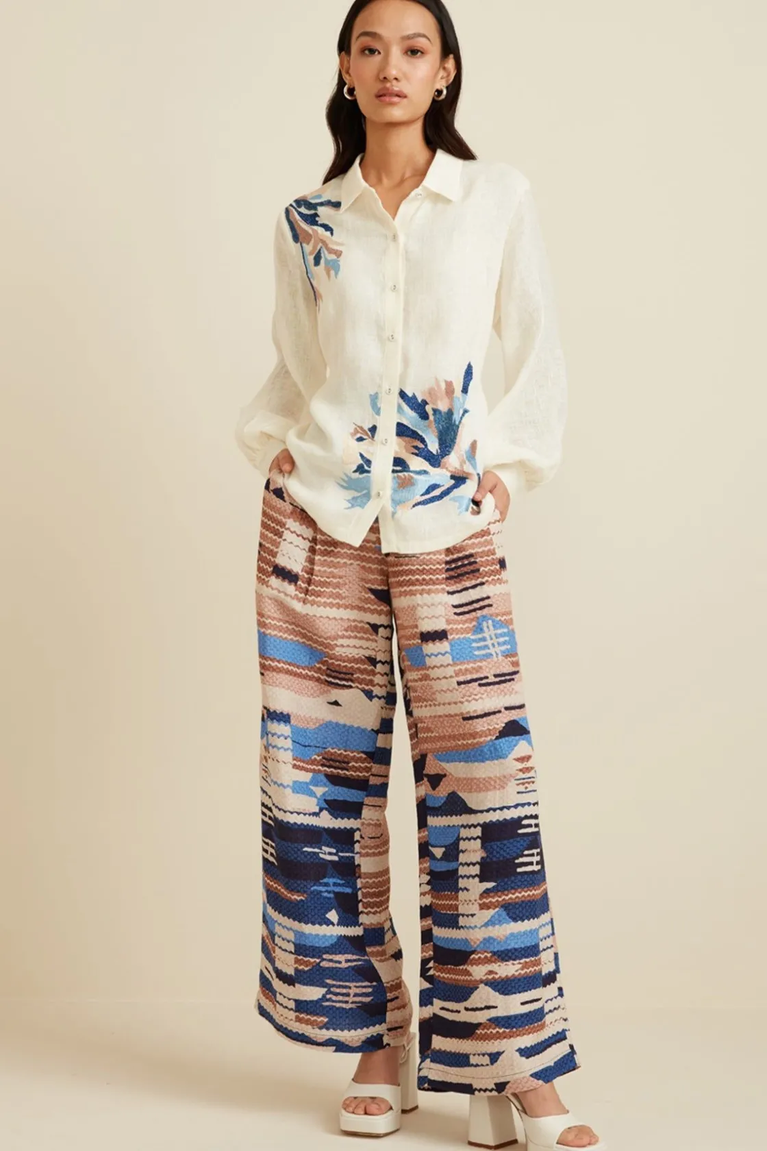 RANNA GILL Tops-Sadie Blouse Ivory