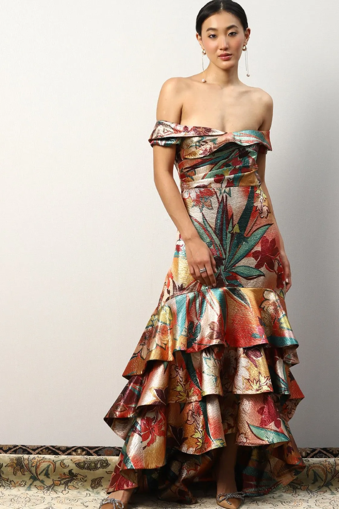 RANNA GILL Dresses-Shriya Saran In Renata Tiered Midi Dress Multi