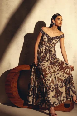 RANNA GILL Dresses-Valery Dress Brown